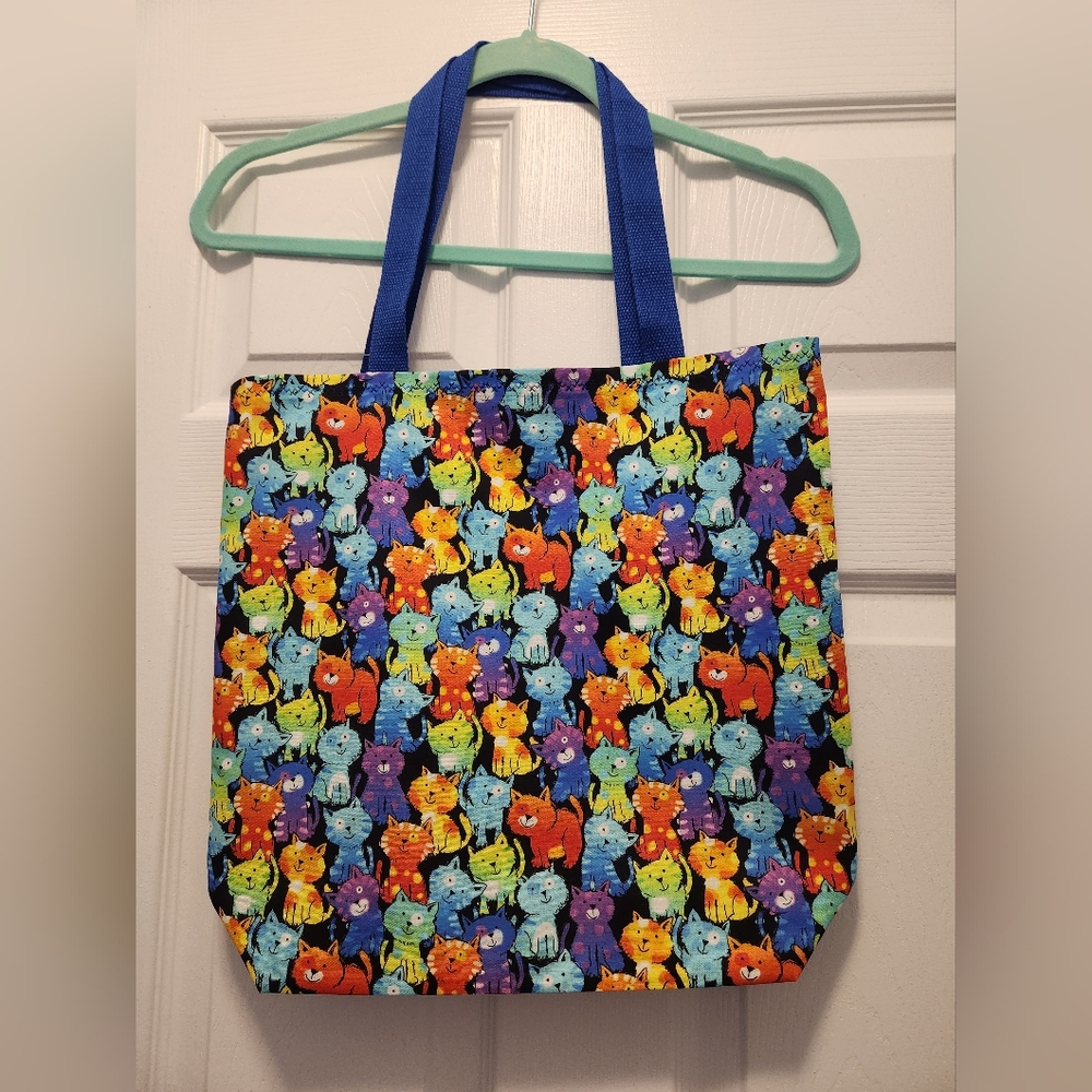 Handmade Cat themed Cotton Tote Bag